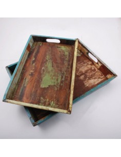 Plateau en bois recyclé-Grand