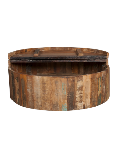 Table basse-coffre ronde "Tunitiram"...