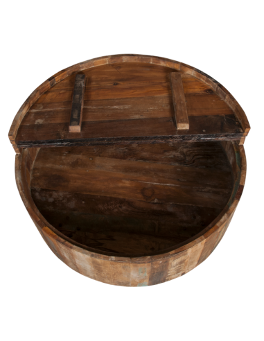 Table basse-coffre ronde "Tunitiram"...
