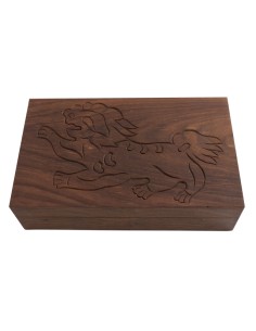 Boîte en bois avec Lion de...