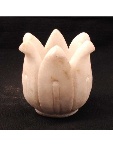 Bougeoire lotus en marbre - H7x7x7