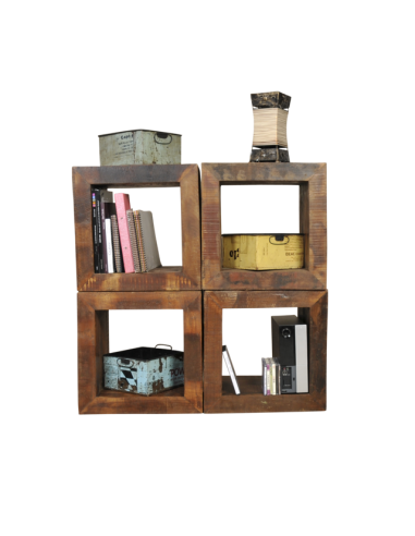 Cube en bois recyclé "Kana Caturam"