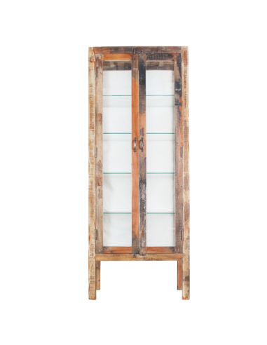 Vitrine "Sachin" aus recyceltem Holz