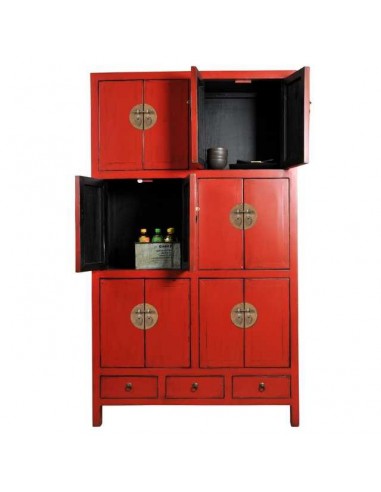 Grande armoire chinoise "Cong" - Rouge